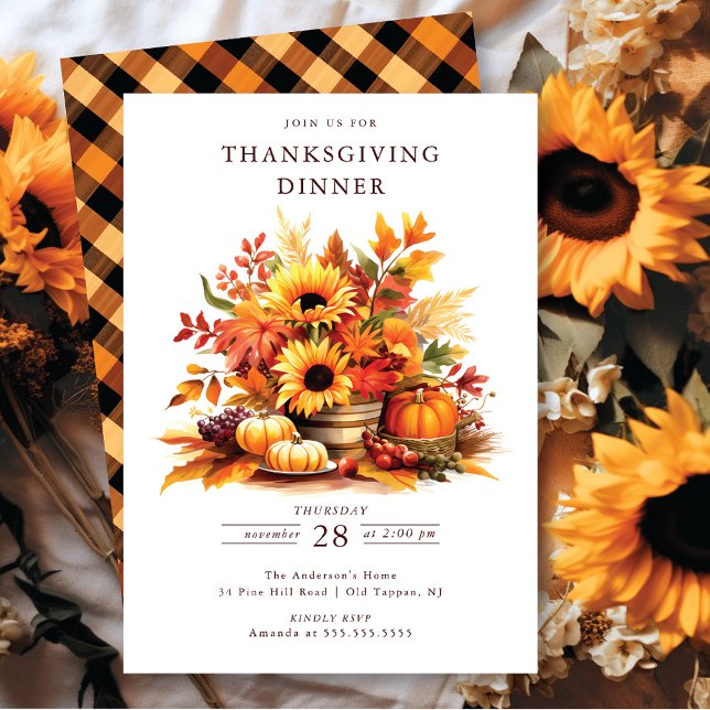 Invitación Calabazas rusticas y el Día de Acción de Gracias S (Subido por el creador)