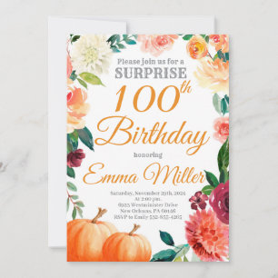 Invitación Calabazas Sorpresa Cumpleaños de Otoño
