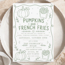 Calabazas Verdes Patatas Fritas Francesas Doodle M