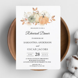 Invitación Calabazas y flores acuáticas de otoño