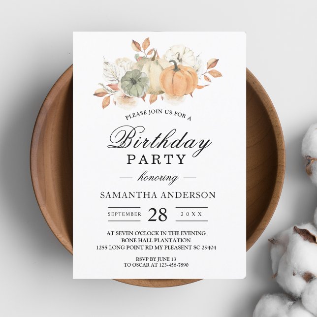 Invitación Calabazas y flores acuáticas de otoño (Subido por el creador)