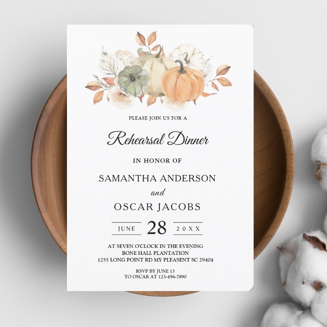 Invitación Calabazas y flores acuáticas de otoño (Subido por el creador)