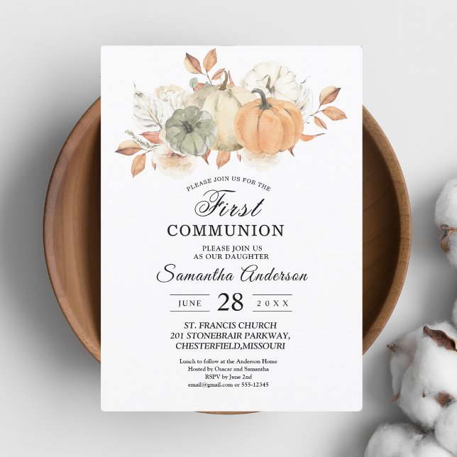 Invitación Calabazas y flores acuáticas de otoño (Subido por el creador)