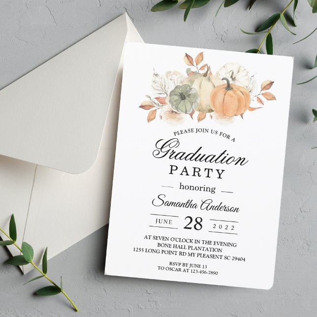 Invitación Calabazas y flores acuáticas de otoño (Subido por el creador)