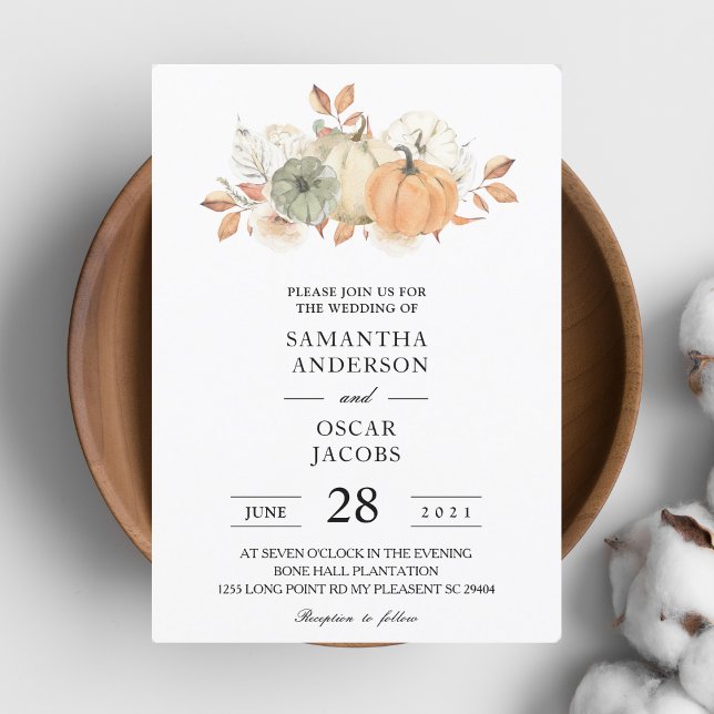 Invitación Calabazas y flores acuáticas de otoño (Subido por el creador)