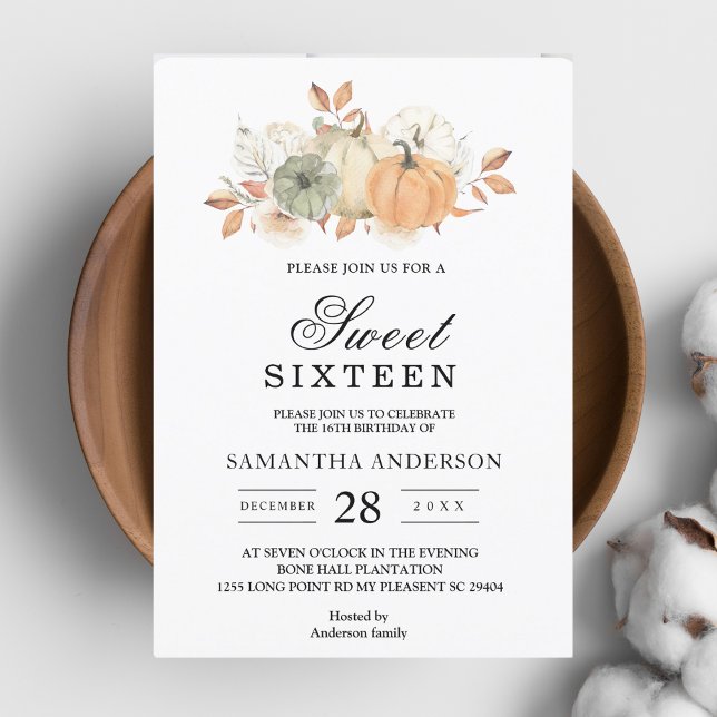 Invitación Calabazas y flores acuáticas de otoño (Subido por el creador)
