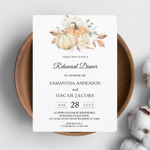 Invitación Calabazas y flores de acuarela de otoño modernas