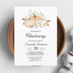 Invitación Calabazas y flores de acuarela de otoño modernas