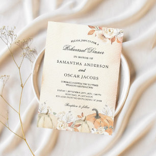 Invitación Calabazas y flores rusticas otoñales