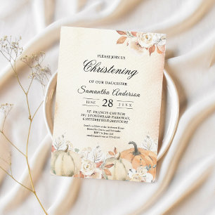Invitación Calabazas y flores rusticas otoñales