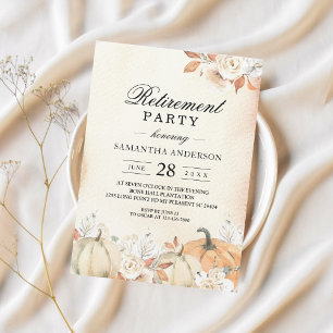 Invitación Calabazas y flores rusticas otoñales