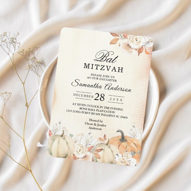 Invitación Calabazas y flores rusticas otoñales (Subido por el creador)