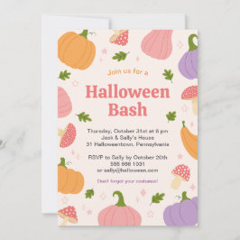 Invitación Calabazas y hongos de Halloween