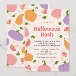 Invitación Calabazas y hongos de Halloween