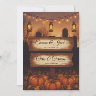 Invitación Calabazas y Linternas Boda de Otoño