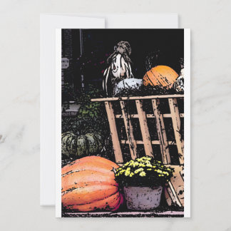Invitación Calabazas y Mamá Imagen de otoño