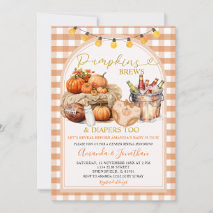 Invitación Calabazas y pañales Caen Revelación de Género Fies