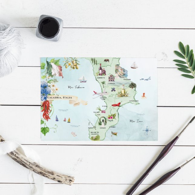 Invitación Calabria, Italia | Mapa de bodas de destino (Subido por el creador)