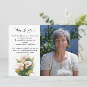 Invitación Calas Floral Funeral Muerte Gracias 