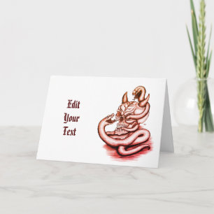 Invitación Calavera - Cabeza malvada con serpiente