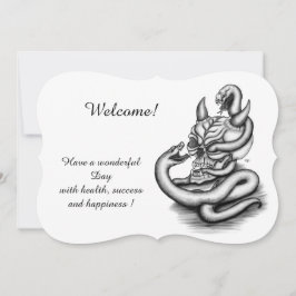 Invitación Calavera - Cabeza malvada con serpiente , agrega t