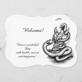 Invitación Calavera - Cabeza malvada con serpiente , agrega t