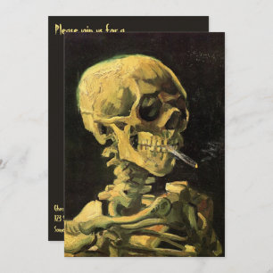 Invitación Calavera con cigarrillo en llamas por Vincent van 