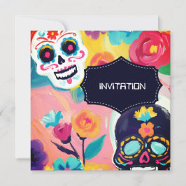 Invitación Calavera de azúcar del Día de los Muertos