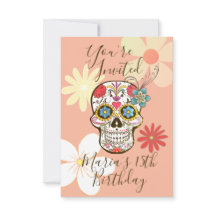Calavera de Azúcar Rosa Suave de Melocotón Floral