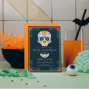 Invitación Calavera de azúcares florales Dia De Los Muertos