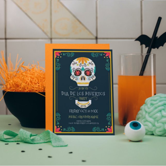 Invitación Calavera de azúcares florales Dia De Los Muertos (Subido por el creador)