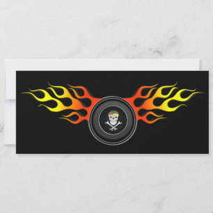 Invitación Calavera de Carreras en rueda de inflexión