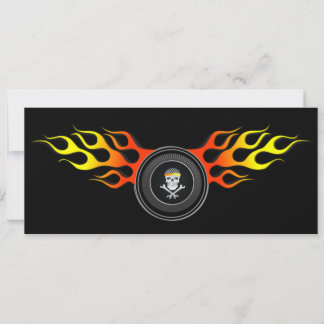 Invitación Calavera de Carreras en rueda de inflexión