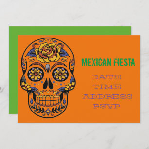 Invitación Calavera de Fiesta, fiesta temática mexicana