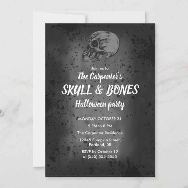 Invitación Calavera de Halloween (Anverso)