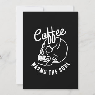 Invitación calavera de halloween El café calienta el alma bla