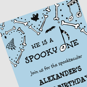 Invitación Calavera de niño Espeluznante cumpleaños de Hallow