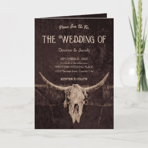 Invitación Calavera de toro de campo rubio occidental