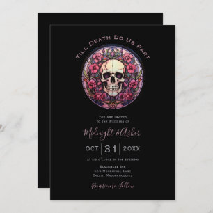 Invitación Calavera de vidrio manchado hasta la muerte nos ha