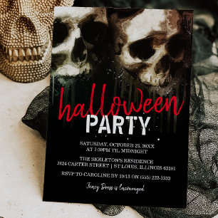 Invitación Calavera Embrujada Fiesta de Halloween