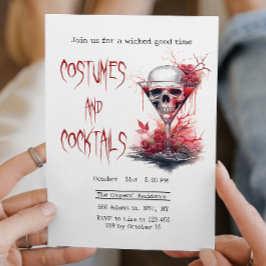 Invitación Calavera en Halloween, una espeluznante glándula d