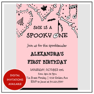 Invitación Calavera espeluznante Spooktacular cumpleaños núme