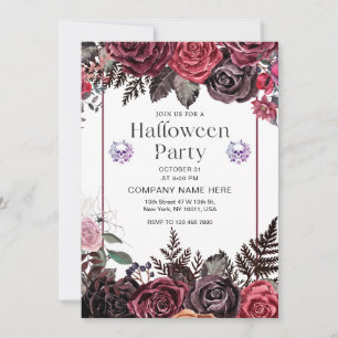 Invitación Calavera Floral Araña Ola Pequeña Empresa Hallowee