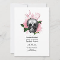 Calavera floral rosa Ducha de parejas góticas