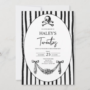 Invitación Calavera Gótica Muerte a mis 20 Funeral Cumpleaños