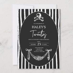 Invitación Calavera Gótica Muerte a mis 20 Funeral Cumpleaños