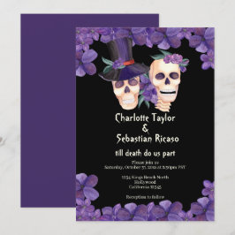 Invitación Calavera hasta la muerte nos hace Boda parcial