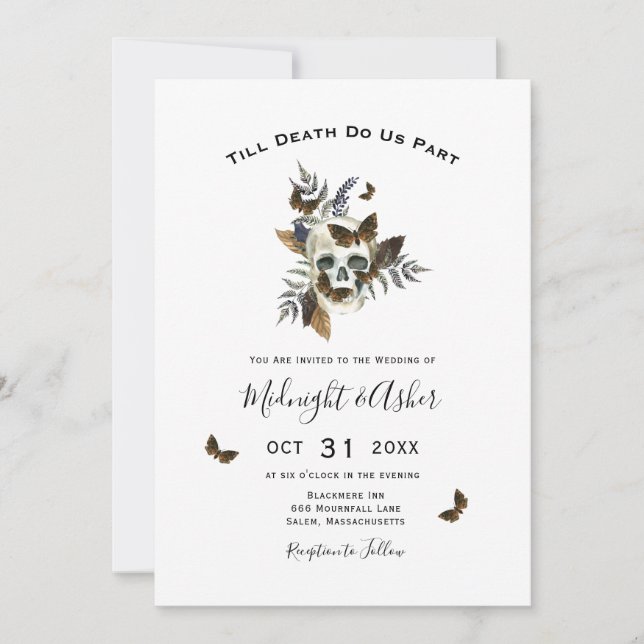 Invitación Calavera hasta la muerte nos invitan a una boda pa (Anverso)