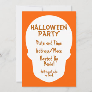 Invitación Calavera Naranja de calabaza mínima
