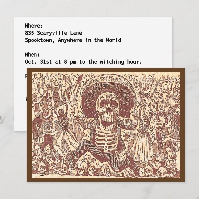 Invitación Calavera Oaxaca (Anverso / Reverso)